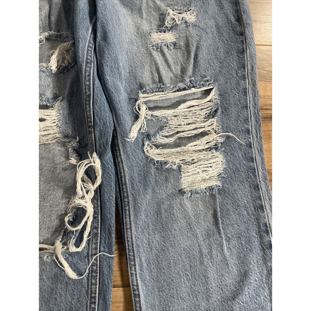 Aeropostale Mom Jeans Women's 6 Blue Distressed High Rise Demin - Picture 3 of 7